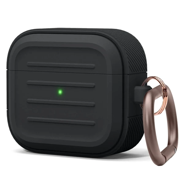 Силиконовый чехол с карабином elago Armor Case Black для AirPods 3