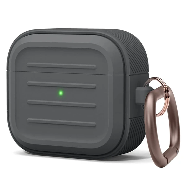 Силиконовый чехол с карабином elago Armor Case Dark Grey для AirPods 3