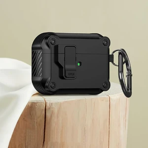 Противоударный чехол с замком iLoungeMax Creative Carbon Fiber Case Black для AirPods Pro 2 - Фото 2