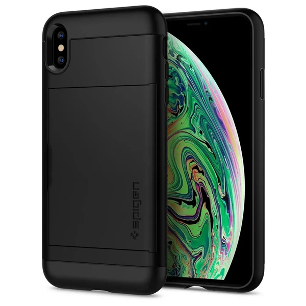 Чохол з відділенням для карт Spigen Slim Armor CS Black для iPhone XS Max