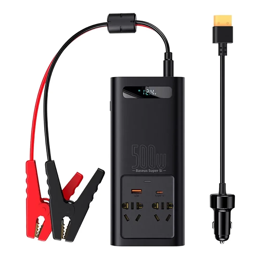 Автомобільний інвертор Baseus Super Si 12V to 220V Power Inverter 500W із чистою синусоїдою