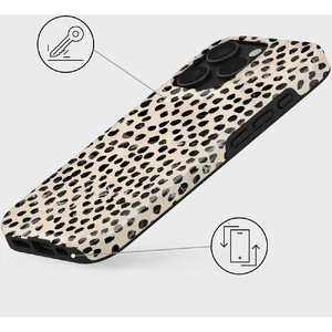 Бежевый чехол с черными точками Burga Almond Latte Mag для iPhone 16 Pro Max - Фото 4