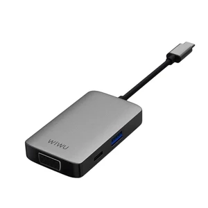 Хаб WIWU Alpha 5 в 1 513HVP USB Type C Gray