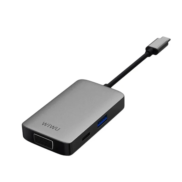 Хаб WIWU Alpha 5 в 1 513HVP USB Type C Gray