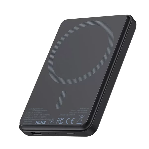Повербанк MagSafe 5000mAh для iPhone з анімацією Apple для iPhone 15W | Mcdodo PowerBank MC-395 Black