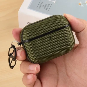 Чехол с карабином iLoungeMax Nylon Case Green для AirPods Pro 3 - Фото 2