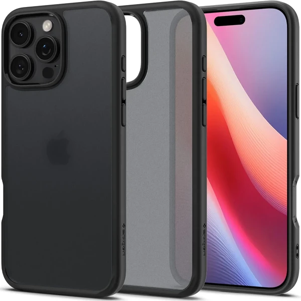 Півпрозорий чорний чохол Spigen Ultra Hybrid для iPhone 16 Pro Max