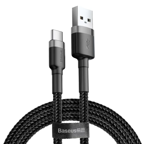 Зарядний кабель Baseus Cafule Cable USB Type-C Quick Charge 3.0 Gray/Black (1m) у Дніпрі