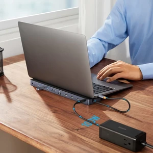 Хаб-подставка 12в1 Baseus Elitejoy Gen2 USB-C с разъемами 2 HDMI 4K, DP4K, RJ45, USB-C, USB-A, кардридером SD/TF, Audio Jack, 100W PD для iPad | MacBook Pro/Air | Windows - Фото 6