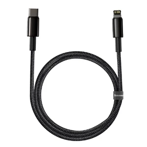 Зарядний кабель Baseus Tungsten Gold USB Type-C to Lightning PD 20W Black (2m) - Фото 2