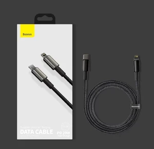 Зарядний кабель Baseus Tungsten Gold USB Type-C to Lightning PD 20W Black (2m) - Фото 5