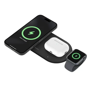 Док-станция MagSafe Belkin 3-в-1 BoostCharge Pro Charging Pad Black 15W с Qi2 для iPhone | Apple Watch | AirPods WIZ022ttBK - Фото 1
