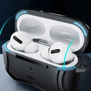 Противоударный чехол с карабином ESR Cyber Armor Tough HaloLock Black для AirPods Pro 2 - Фото 10