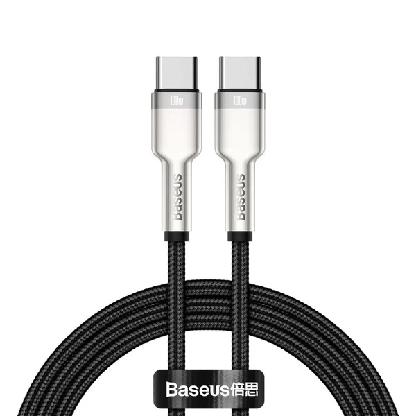 Зарядний кабель Baseus Cafule Metal Cable USB Type-C to USB Type-C 100W Black (1m)