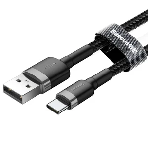Зарядный кабель Baseus Cafule Cable USB Type-C Quick Charge 3.0 Gray/Black (3m) - Фото 3