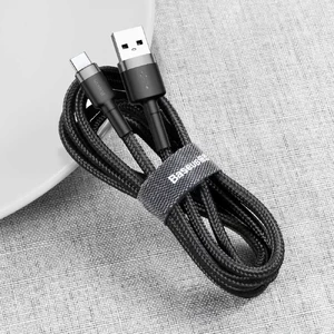 Зарядный кабель Baseus Cafule Cable USB Type-C Quick Charge 3.0 Gray/Black (3m) - Фото 4