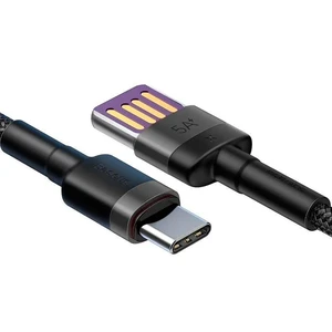 Зарядный кабель Baseus Cafule HW USB to USB-C  Gray | Black (1м) - Фото 2