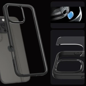 Прозрачный черный чехол Spigen Crystal Hybrid для iPhone 16 Pro Max - Фото 5