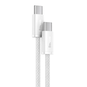 Нейлоновый кабель Type-C to Type-C для быстрой зарядки Baseus Dynamic Series 100W White (1m) - Фото 2