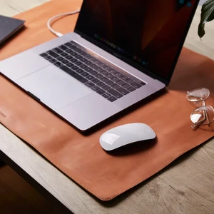 Кожаный коврик для мыши и клавиатуры INCARNE ProDesk Large Cognac - Фото 2