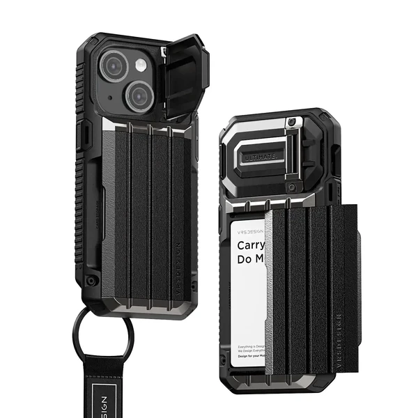 Протиударний чохол-гаманець VRS Design Case Damda Glide Ultimate Black для iPhone 15