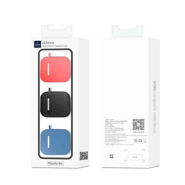 Набір чохлів Wiwu iGlove Royalty Red | Black | Blue для AirPods (3 шт.)