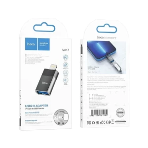 Адаптер (переходник) для iPhone Lightning to USB 2.0 | HOCO OTG Black - Фото 9