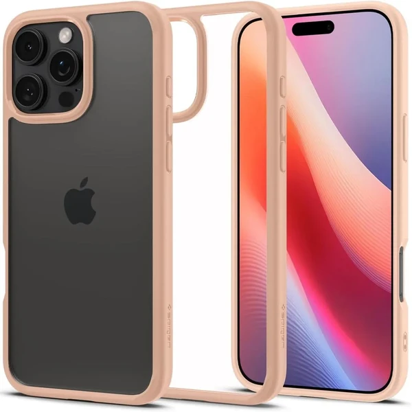 Прозорий рожевий чохол Spigen Ultra Hybrid для iPhone 16 Pro в Запоріжжі