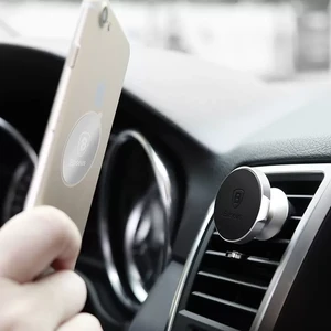 Магнитный автодержатель для iPhone/телефона на решетку | Baseus Small Ears Black - Фото 4