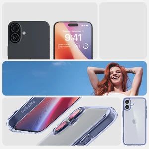 Прозорий синій чохол Spigen Ultra Hybrid для iPhone 16 Plus - Фото 8