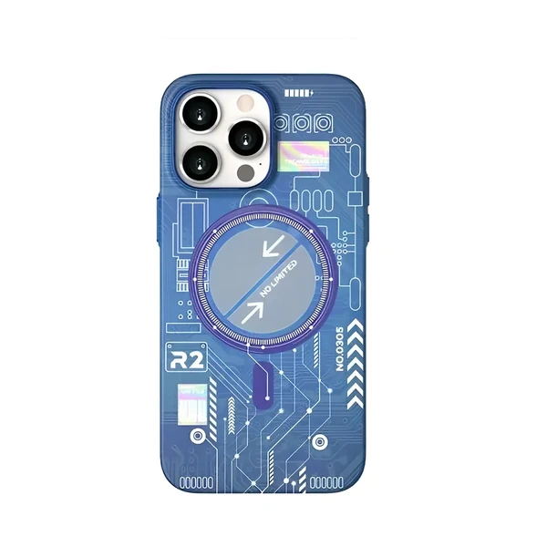 Люмінесцентний чохол для iPhone 14 Pro Max | iLoungeMax Funda MagSafe Blue