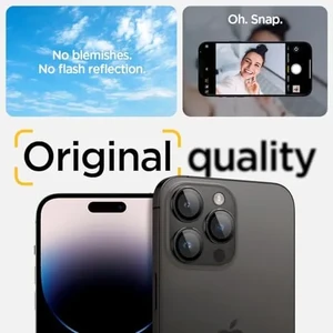 Защитное стекло на камеру Spigen Optik Pro Protector Black Titanium для iPhone 15 Pro | 15 Pro Max | 14 Pro | 14 Pro Max (2 шт.) - Фото 6