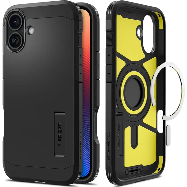 Чорний міцний чохол Spigen Tough Armor Mag для iPhone 16 Plus MagSafe