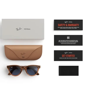 Фотохромні розумні окуляри Ray-Ban Meta Headliner, Shiny Caramel / Clear / Sapphire Transitions - Фото 6
