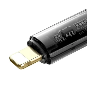 Зарядний кабель McDodo Amber Series Cable USB Type-C to Lightning Transparent Black (1.2m) - Фото 3