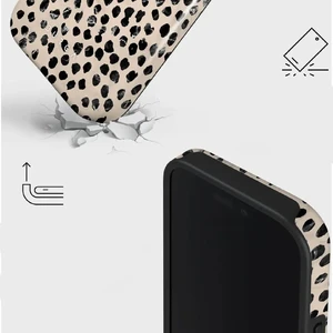 Бежевый чехол с черными точками Burga Almond Latte Mag для iPhone 16 Pro Max - Фото 5