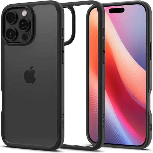 Прозрачный черный чехол Spigen Crystal Hybrid для iPhone 16 Pro Max в Николаеве