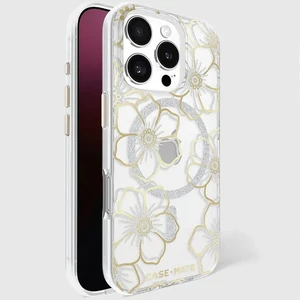 Прозрачный чехол с серебряно-золотыми элементами Case-Mate Floral Gems Mag для iPhone 16 Pro Max - Фото 12