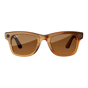 Умные очки Ray-Ban Meta Wayfarer, Shiny Caramel Transparent / Polarized Brown, Regular - Фото 2