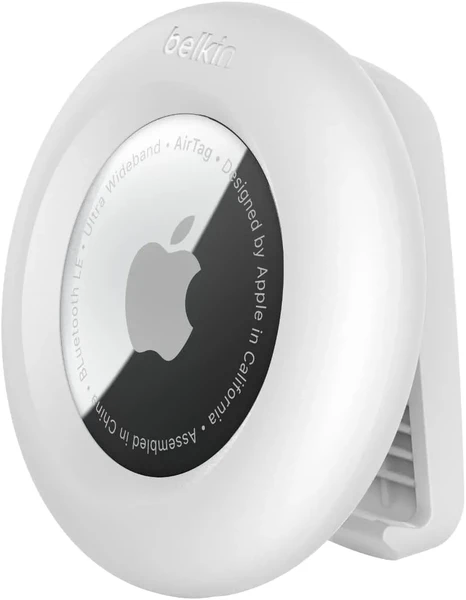 Чехол с зажимом Belkin Secure Holder White для Apple AirTag на рюкзак/ошейник