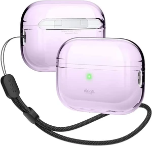 Прозорий силіконовий чохол із карабіном elago Clear with Nylon Lanyard Case Lavender для AirPods Pro 2