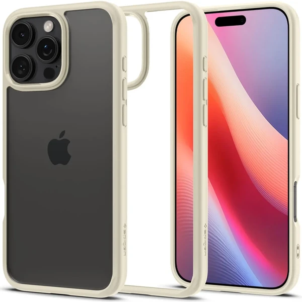 Прозрачный бежевый чехол Spigen Crystal Hybrid для iPhone 16 Pro Max в Николаеве