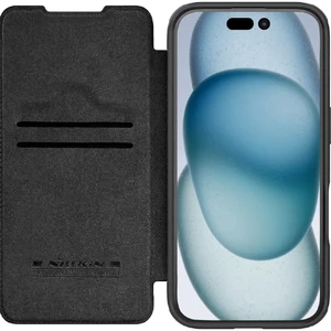 Черный чехол с защитой камеры Nillkin Qin для iPhone 16 Pro Max - Фото 3