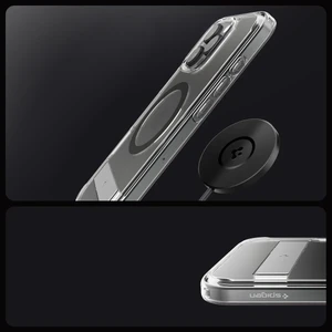 Прозрачный серый чехол Spigen Ultra Hybrid S Mag для iPhone 16 Pro - Фото 5