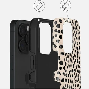 Бежевый чехол с черными точками Burga Almond Latte Mag для iPhone 16 Pro Max - Фото 3