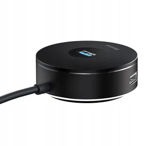 Хаб (адаптер) USB-A 3.0 для ноутбука/ПК с 4x USB-A, microUSB для флешок, клавиатуры и мыши | Baseus Round Box Black - Фото 15