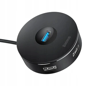 Хаб (адаптер) USB-A 3.0 для ноутбука/ПК с 4x USB-A, microUSB для флешок, клавиатуры и мыши | Baseus Round Box Black - Фото 17