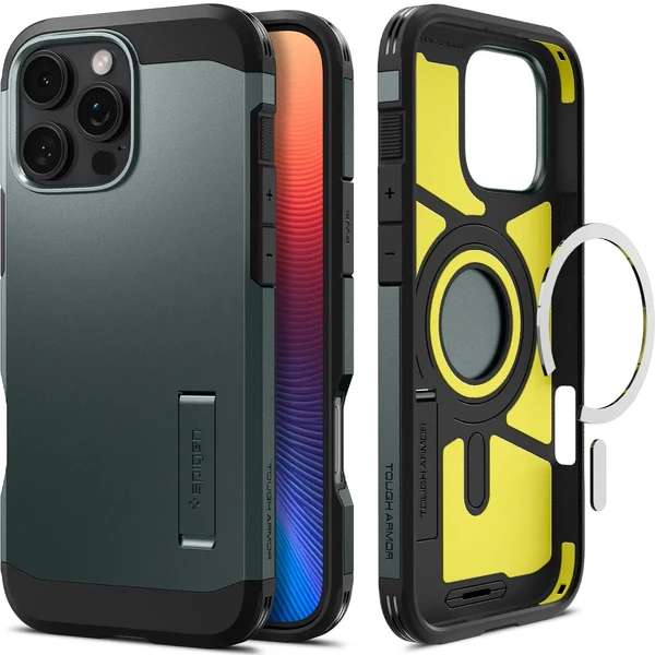 Зелений чохол Spigen Tough Armor Mag для iPhone 16 Pro в Запоріжжі