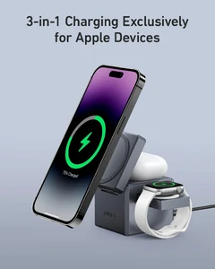 Док-станция Anker 3-in-1 Cube with MagSafe для iPhone Apple Watch | AirPods 15 W - Фото 5