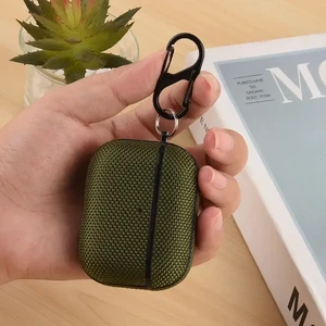 Чехол с карабином iLoungeMax Nylon Case Green для AirPods Pro 3 - Фото 3